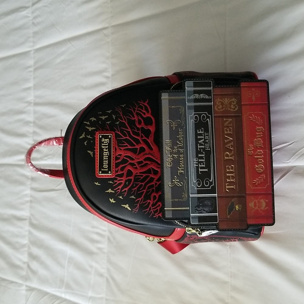 Loungefly Edgar Allan Poe books Literary Horror backpack BAM! exclusive NWT.